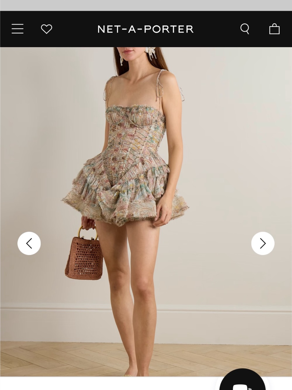 Rebellion bead-embellished ruffled printed silk mini dress - Picture 12 of 12